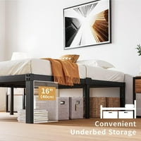 Bellemave Modern Twin preko punog metalnog kreveta na kat krevet s štitnikom i metalnim letvicama Smanjeni