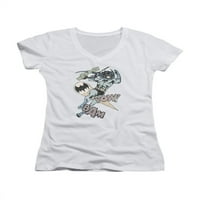 Ženski bluzeni bluza Grafički printira kratki rukav Slatke ženske košulje V-izrez ljetni vrhovi bež