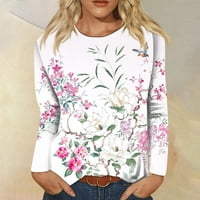 Žene ljeto postepeno mijenja labav pulover Crewneck košulje s kratkim rukavima Tunički vrhovi bluza