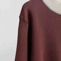 Ženske vrhove Dressy Casual Loove Fit Košulje Žene Ležerne prilike čipke Patchwork Solid Boja kratki