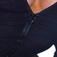 Božićne majice s dugim rukavima za žene Ležerne prilike na okruglom vratu tiskane čipke Drowwork dugih