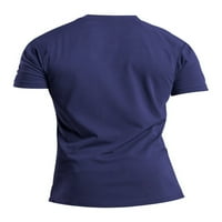 Ženska modna ležerna majica kratki rukav V-izrez dukseri za bluzu bluza crna xxxxxl