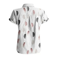 Jsaierl rukavi za žene za žene Ljeto Trendy Crewneck T majice Print Radne bluze Tri četvrtine rukava