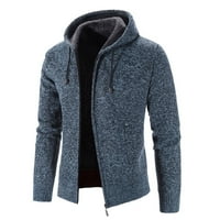 Adviicd jakna za muškarce Jesen i zimska solidna boja natamljena i udobna topla okrugla vrat dugačka