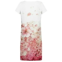 Ljetne haljine za prodaju za žene za žene s kratkim rukavima za tisak cvjetnog uzorka V-izrez Midi Split