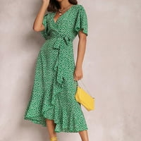 Ženske haljine Midi Duljina Dressy Fashion Summer Casual Okrugli izrez Friralni ispis Kratki rukav Labava