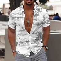 Guvpev Muški havajska modna modna ljestvica labava casual čipkaste lišće plaža kratke hlače - plavi xxl
