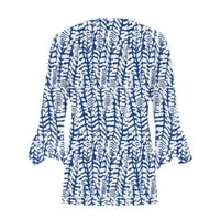 Ženske vrhove Crew vrat Ženska bluza Radna odjeća Grafički printovi Thirts Kratki rukav Moda Tamno plava
