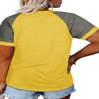 Modna žena kauzalna okrugla vrata za štampanje kratkih rukava majica ljetnih vrhova Multi-boja m