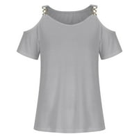 SunhillsGrace Majice za žene Ležerne košulje od punog boja Dugih rukava Majica O-izrez za bluzu za bluzu