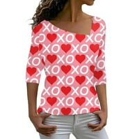 Majice za žene za žene Žene Ženske vrhove Dressy Casual Shirred V izrez T majice Ruffle rukave Ljetna