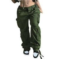 Yubatuo hlače za žene moda plus veličina labave čvrste platnene casual pantalone pantalone ženske hlače