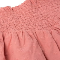 FVWitLYH T HOMIRS za žene Ljeto Ženske kratkih rukava Solid Color Top T-majice Kordet Modni rukavi Najveća